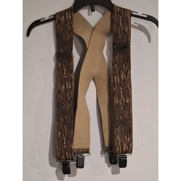 Vintage 90s Realtree Camouflage Adjustable Clip On Hunting Suspenders USA - Picture 1 of 8